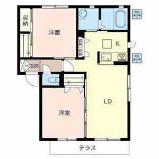 ファミール南茨木【0102号室】の間取り