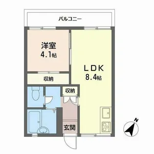 美山台ハイツ【0203号室】の間取り