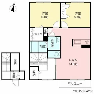 ガーデンズ伊都【A0203号室】の間取り