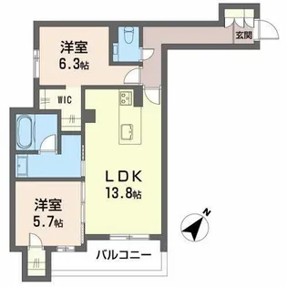 プルメリア【0202号室】の間取り