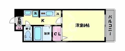 グランパシフィック鶴橋【6階】の間取り