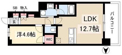 プレサンス名駅南ブリエ【0207号室】の間取り