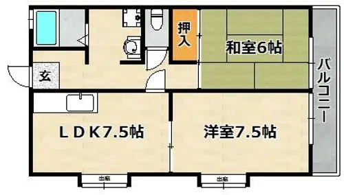 パース湊川【1階】の間取り