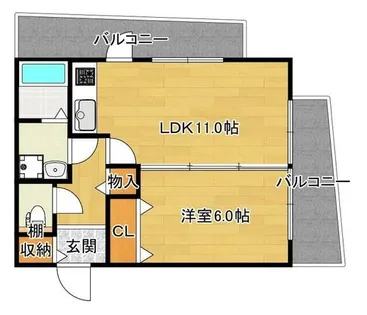 キャニスコート上新庄【2階】の間取り