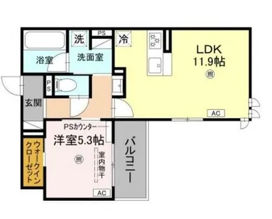 トリシア千躰【3階】の間取り