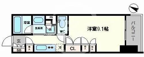 パークアクシス本町【8階】の間取り