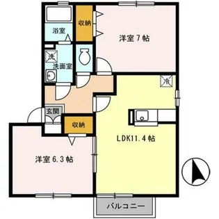 エーデルハイム B【2階】の間取り