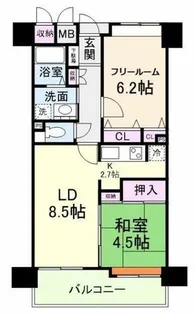 シャルマンフジアニエス本町【6階】の間取り