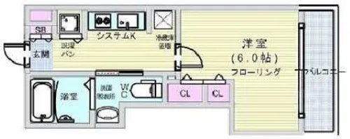 エスライズ大阪ドームレジデンス【407号室】の間取り