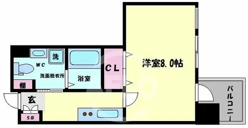 ベリーウェル阿倍野【5階】の間取り
