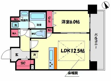 プレサンスOSAKA DOME CITYビーツ【13階】の間取り
