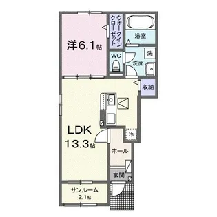 ソラーナ・ウキハⅢ【1階】の間取り