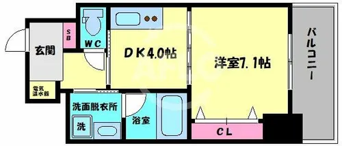 クローバー・ビュー上本町【9階】の間取り