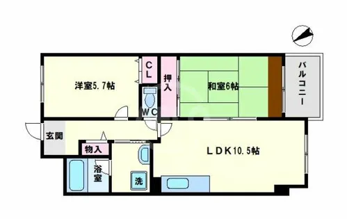 グラン・ピア天王寺【6階】の間取り