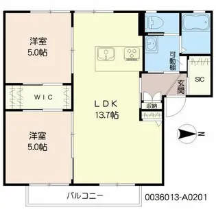 ディアスK【A0201号室】の間取り