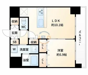スプランディッド江坂駅前【4階】の間取り