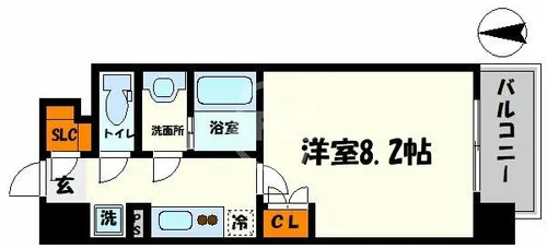 BPRレジデンス新梅田【11階】の間取り
