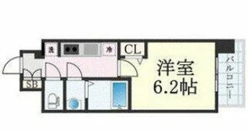 プレサンス難波デヴァンテ【6階】の間取り
