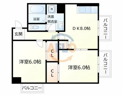 山源ハイツ【4階】の間取り