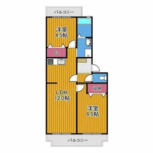 ヴィラ仲谷向陽台【2階】の間取り