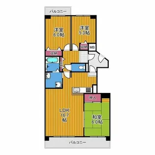 リベラス21 6棟【1階】の間取り