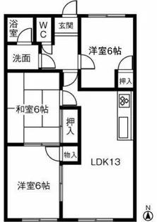 ポプラ通り竜美【301号室】の間取り