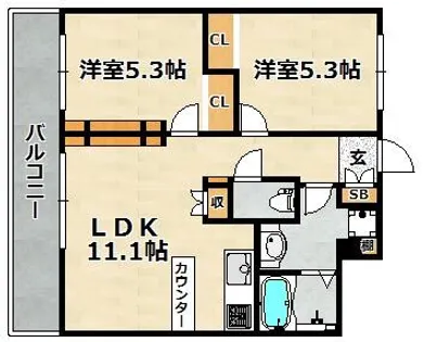 マルシンハイツ【207号室】の間取り