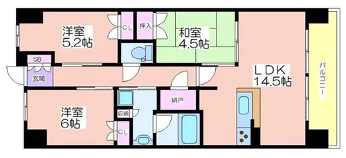 大阪ベイレジデンス(リブリーコート)【717号室】の間取り