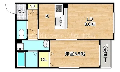 Glicina南巽vient【3階】の間取り