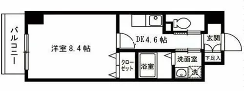 オアシス梅田【9階】の間取り