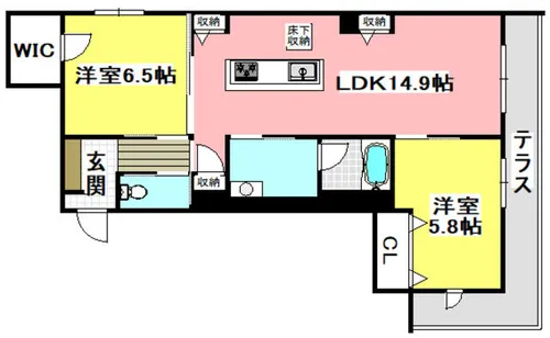シャーメゾン イースト和み【1階】の間取り