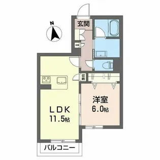 メゾン守牧【0202号室】の間取り