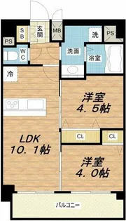 プレサンス野江内代ペルティエ【13階】の間取り
