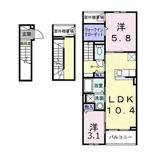 リガーレ シダミ【303号室】の間取り
