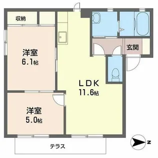 メゾン・フルール【0101号室】の間取り