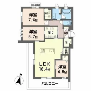 マー アズール【0401号室】の間取り