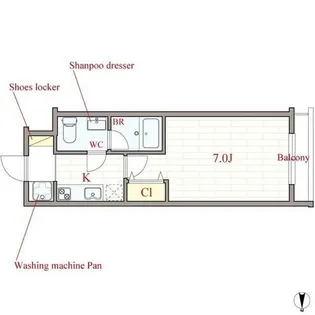 ルーチェ桃山【1階】の間取り