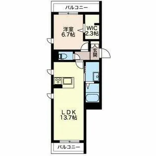 ルサンクメゾン上社【0303号室】の間取り