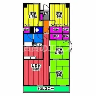 ファミール那珂【211号室】の間取り