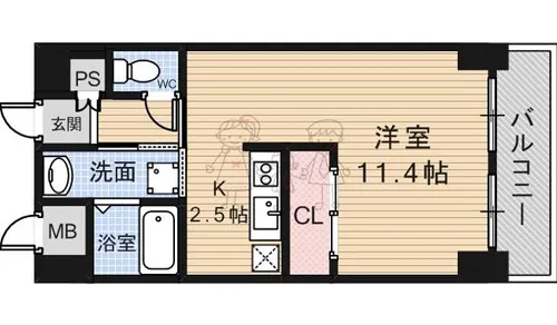 アルデール帝塚山【4階】の間取り