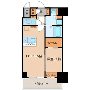 スプランディッド江坂III【7階】の間取り