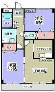 フォレストスクエアシバタ【3階】の間取り