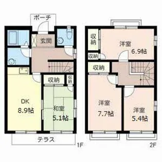 藤原台村田ハイツA【A101号室】の間取り