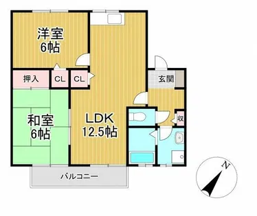 エステート津福【2階】の間取り