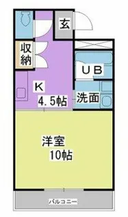 ハイツ櫛原プラスワン【104号室】の間取り