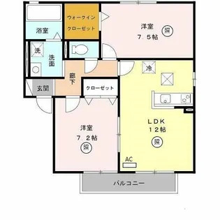 ルミエールA棟【1階】の間取り