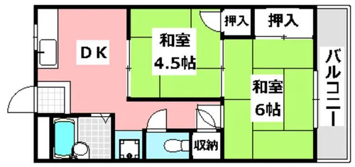 サンライズ摂津【209号室】の間取り