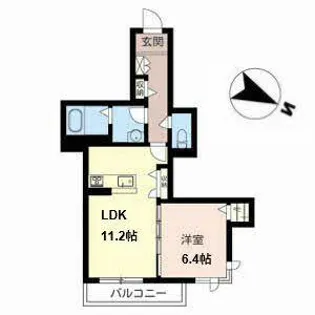 WINGII三国ヶ丘【0202号室】の間取り