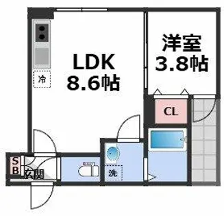 サフィール ロジェ大阪城公園【1階】の間取り