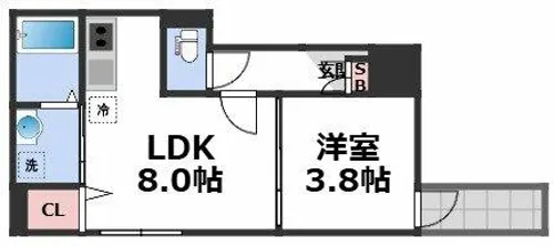 サフィール ロジェ大阪城公園【1階】の間取り